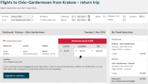 2016-05-12 14_26_34-Flights to Oslo-Gardermoen from Krakow - return trip - Norwegian.com