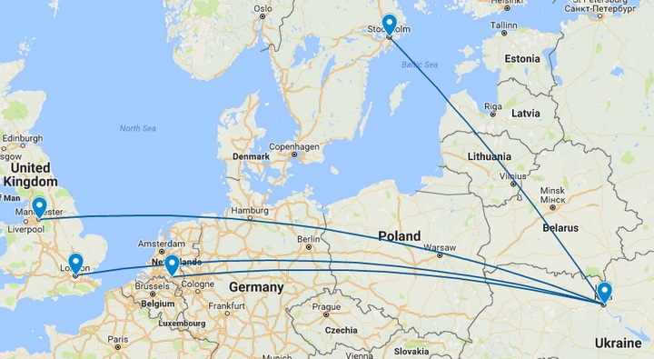 карта ryanair київ
