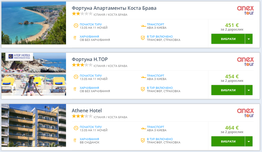 дешеві тури в іспанію
