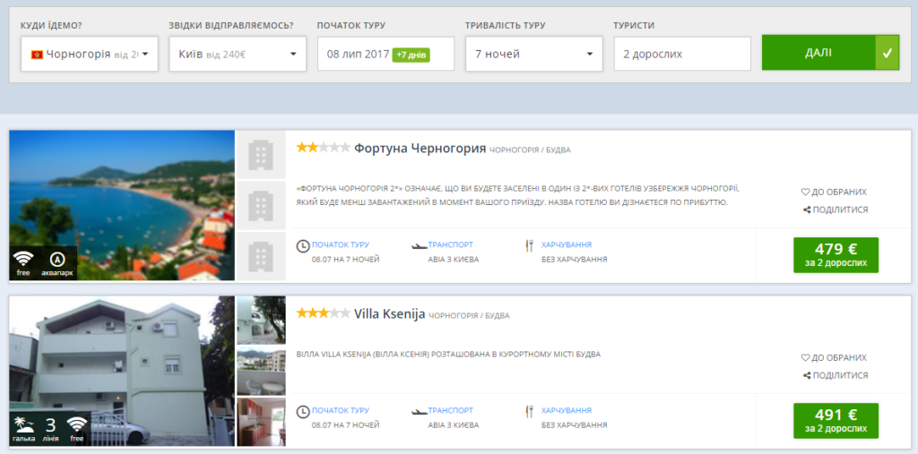 тури чорногорія