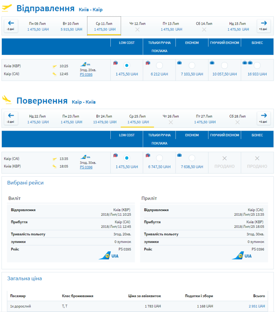 Київ Каїр авіаквитки