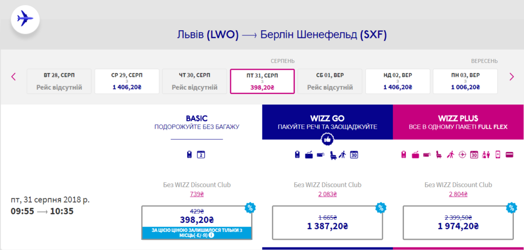 знижка wizzair